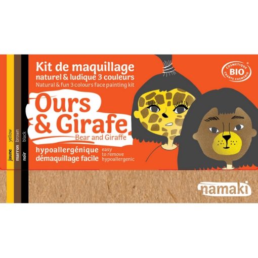 Kit de maquillage bio 3 couleurs "Ours et Girafe" - NAMAKI