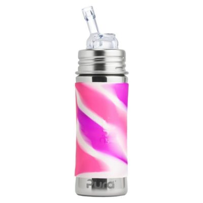 Trinkflasche aus Edelstahl – Stroh - Pink Swirl - 325 ml