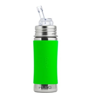 Trinkflasche aus Edelstahl – Stroh - Grün - 325 ml