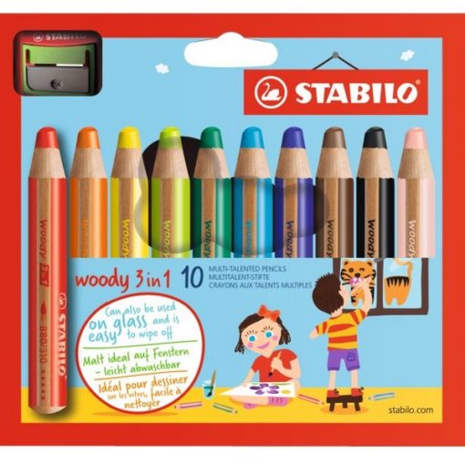 STABILO Woody 3 in 1 - 10 pièces avec taille crayon