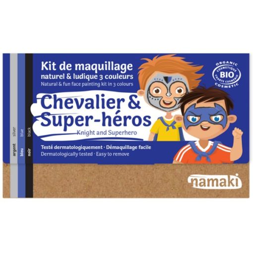 Kit de maquillage bio 3 couleurs "Chevalier et Super-Héros"