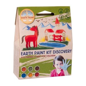 Natural Earth Paint - petit lot avec 1 pinceaux et 6 couleurs