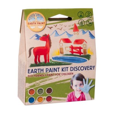 Natural Earth Paint - kleines Set mit 1 Pinsel und 6 Farben