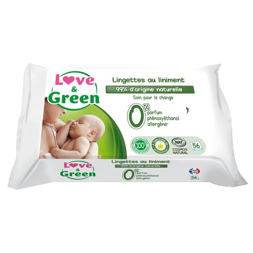 Lingettes bébé au liniment - LOVE & GREEN