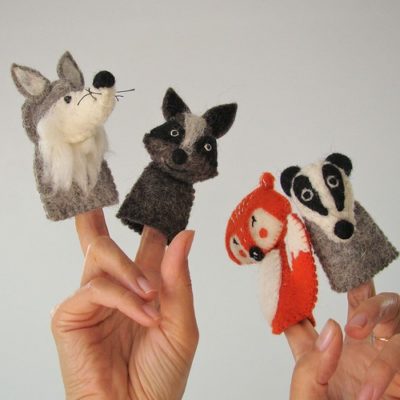 Marionnettes à doigts en laine feutrée - Forêt