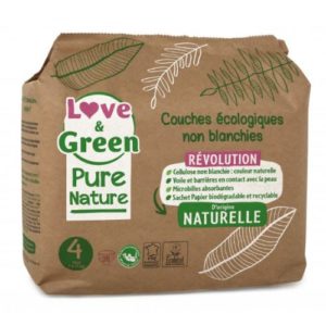 Couches Taille 4 Maxi - 7 à 14 kg - PURE NATURE LOVE & GREEN