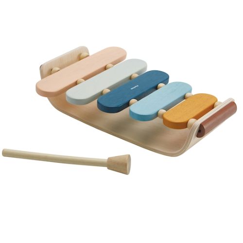 Xylophone pastel ovale en bois - PLAN TOYS
