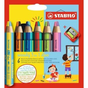 STABILO Woody 3 in 1 - 6 pièces duo avec taille crayon