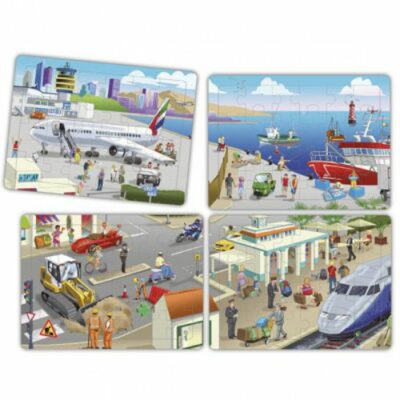 Set de 4 puzzles coopératifs : la ville - Akros