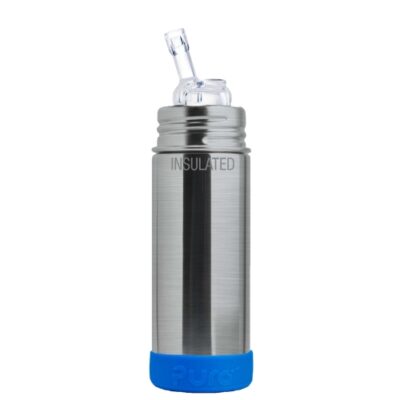 Trinkflasche aus Edelstahl - Isotherm – Stroh - Bumper Blau - 260 ml